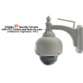 Wireless IP Security Camera, PTZ Control, Waterproof, Nightvision 